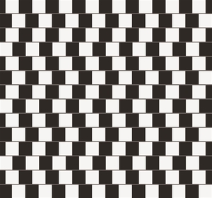 黑白方块之间的灰线是弯曲的吗
